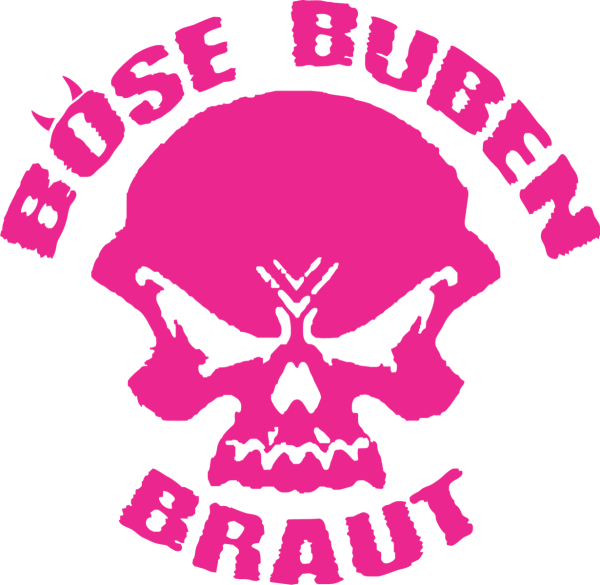 Heckscheibenaufkleber - Böse Buben Braut Logo - pink
