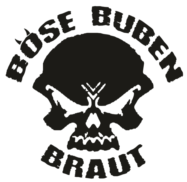 Heckscheibenaufkleber - Böse Buben Braut Logo - schwarz